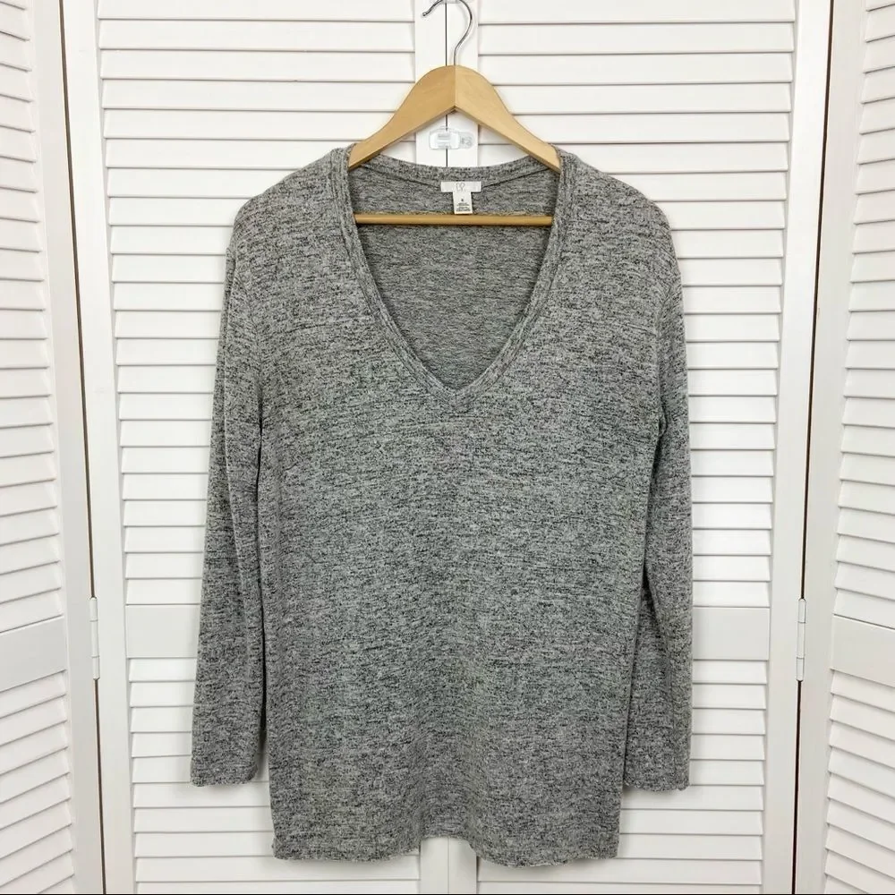 Nordstrom BP Soft Plush V Neck Sweater Gray XS - Picture 2 of 6